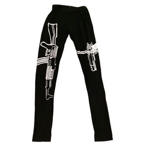 AK47 Garter Leggings Handgun Goth Punk Grunge Streetwear